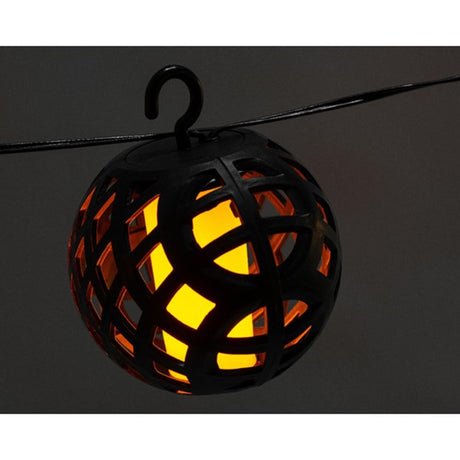 Guirlande lumineuse solaire LED Lumineo l175cm 8 x 10 LED couleur avec éclairage flamme