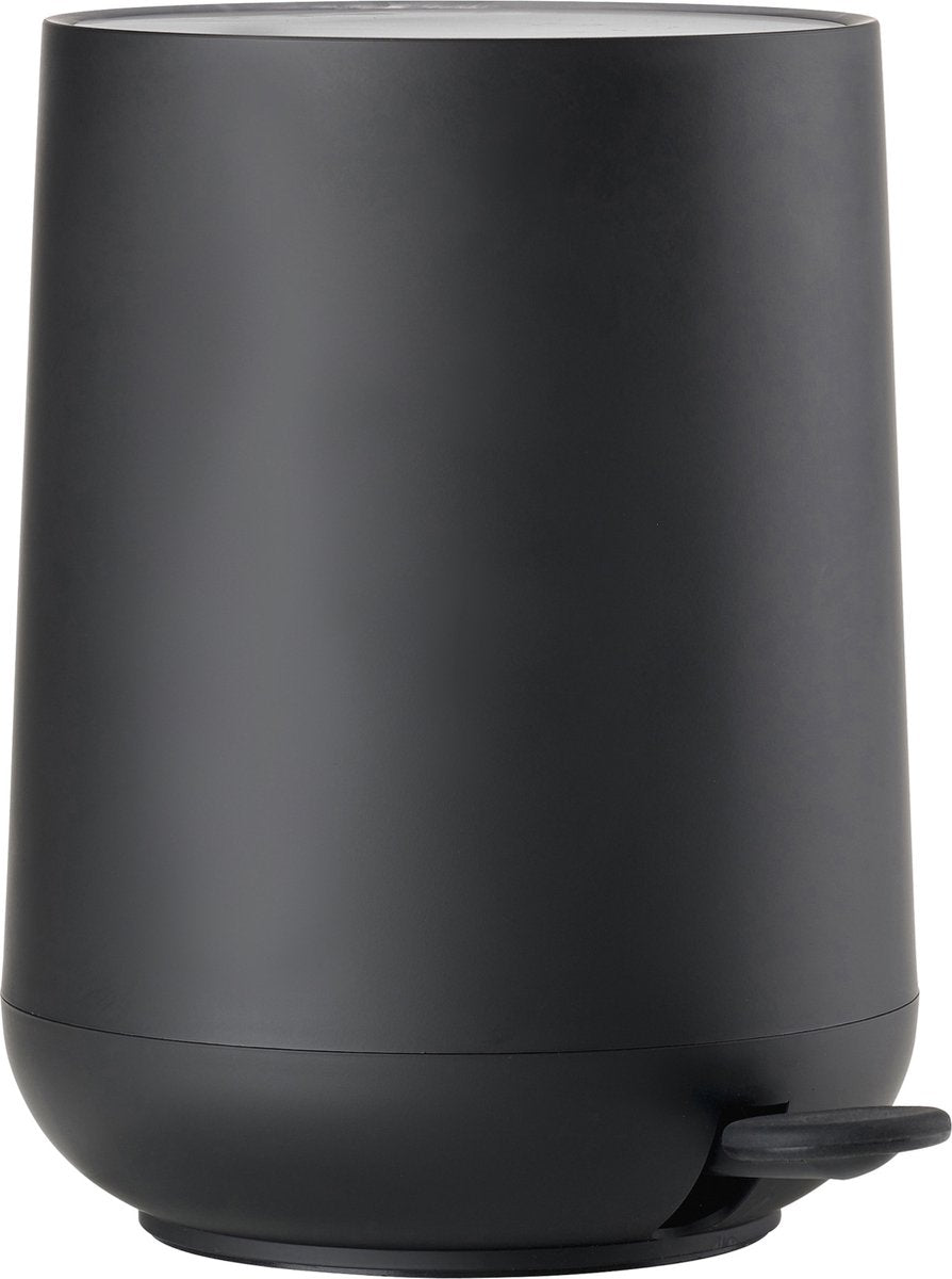 Zone Danemark Poubelle à pédale Nova - Poubelle de salle de bain à fermeture douce - Petite poubelle - Accessoires de salle de bain - Plastique - 3 litres - 23,5 x 20,5 cm - Noir