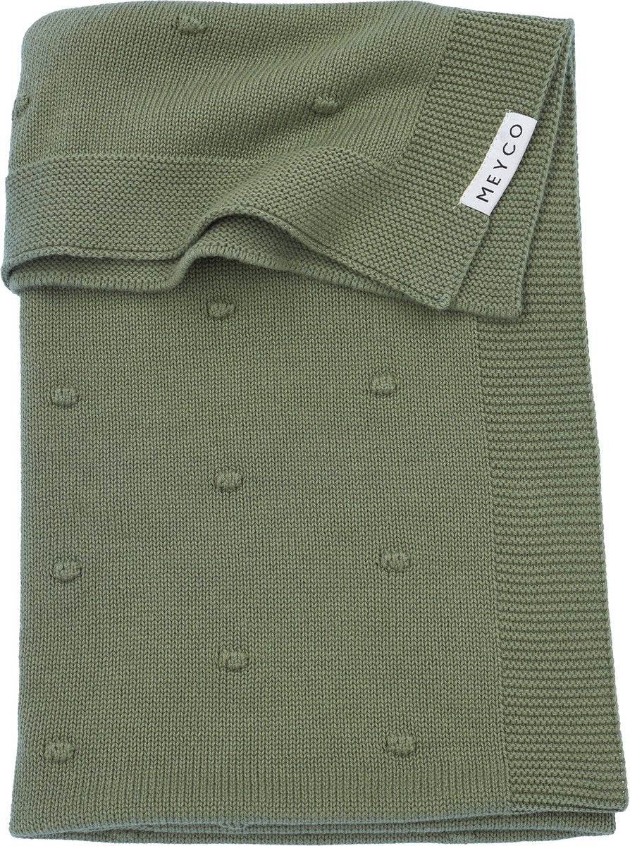 Couverture de berceau Meyco pour bébé mini nœuds - vert forêt - 100x150cm - 1,0 tog