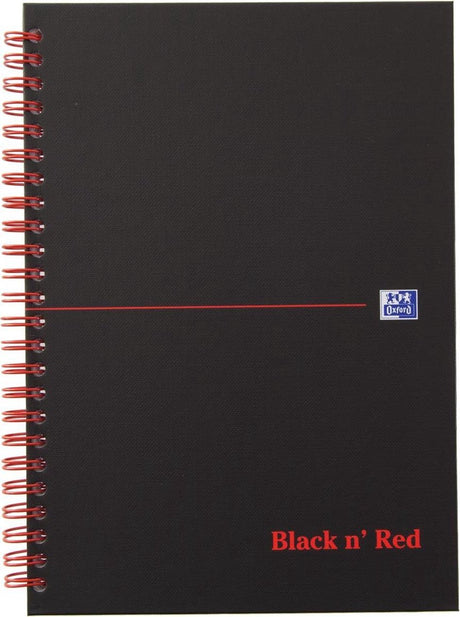 Oxford black n' red - carnet - a5 - papier quadrillé - 90g - couverture rigide - noir