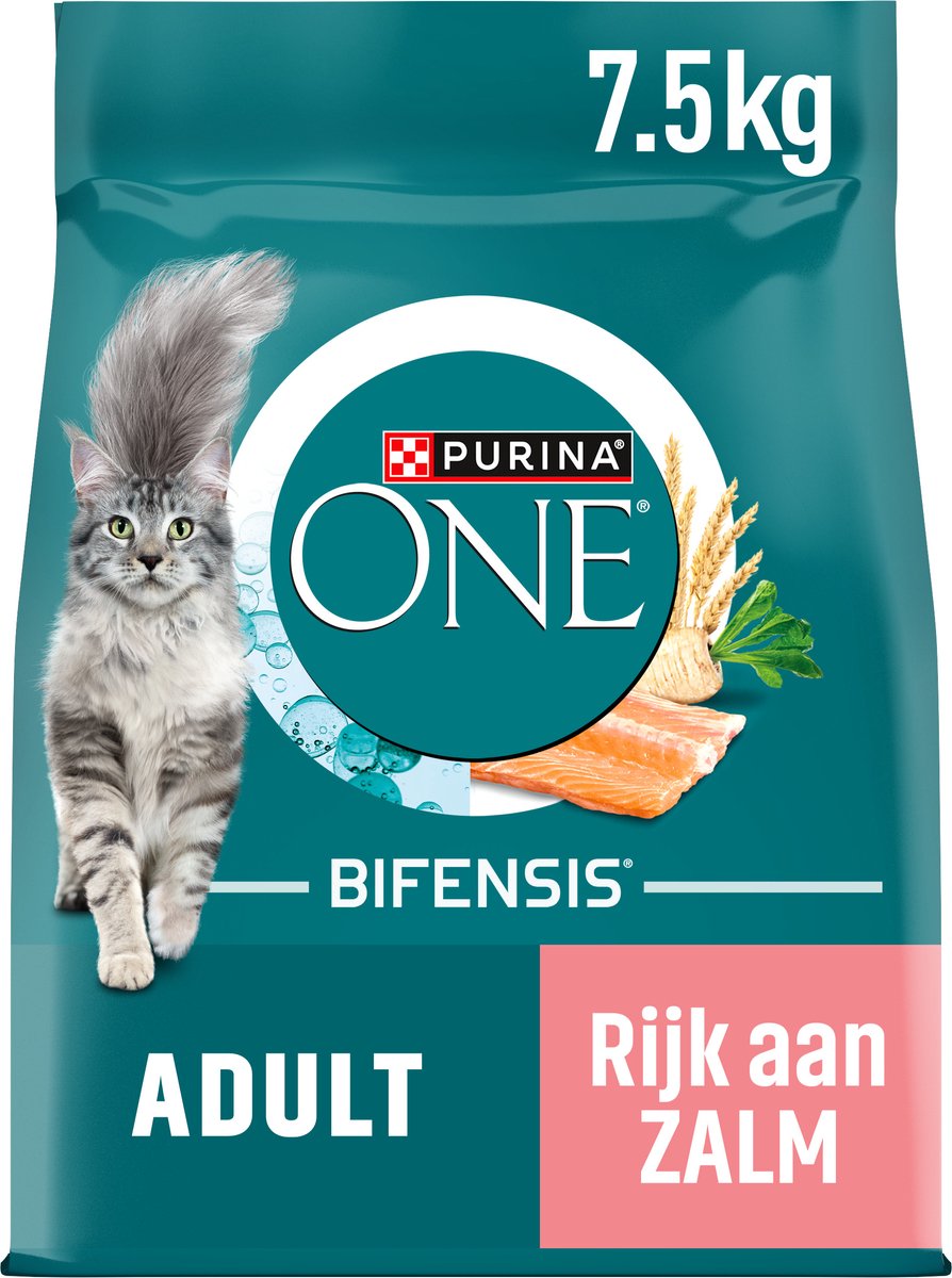 Purina one adult - nourriture pour chat - grains entiers de saumon - 7,5 kg