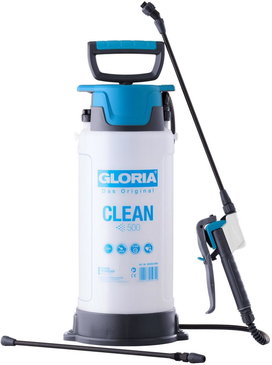 Pulvérisateur à pression Gloria clean 500 | pour épandre des milieux acides et alcalins | Capacité de 5 litres