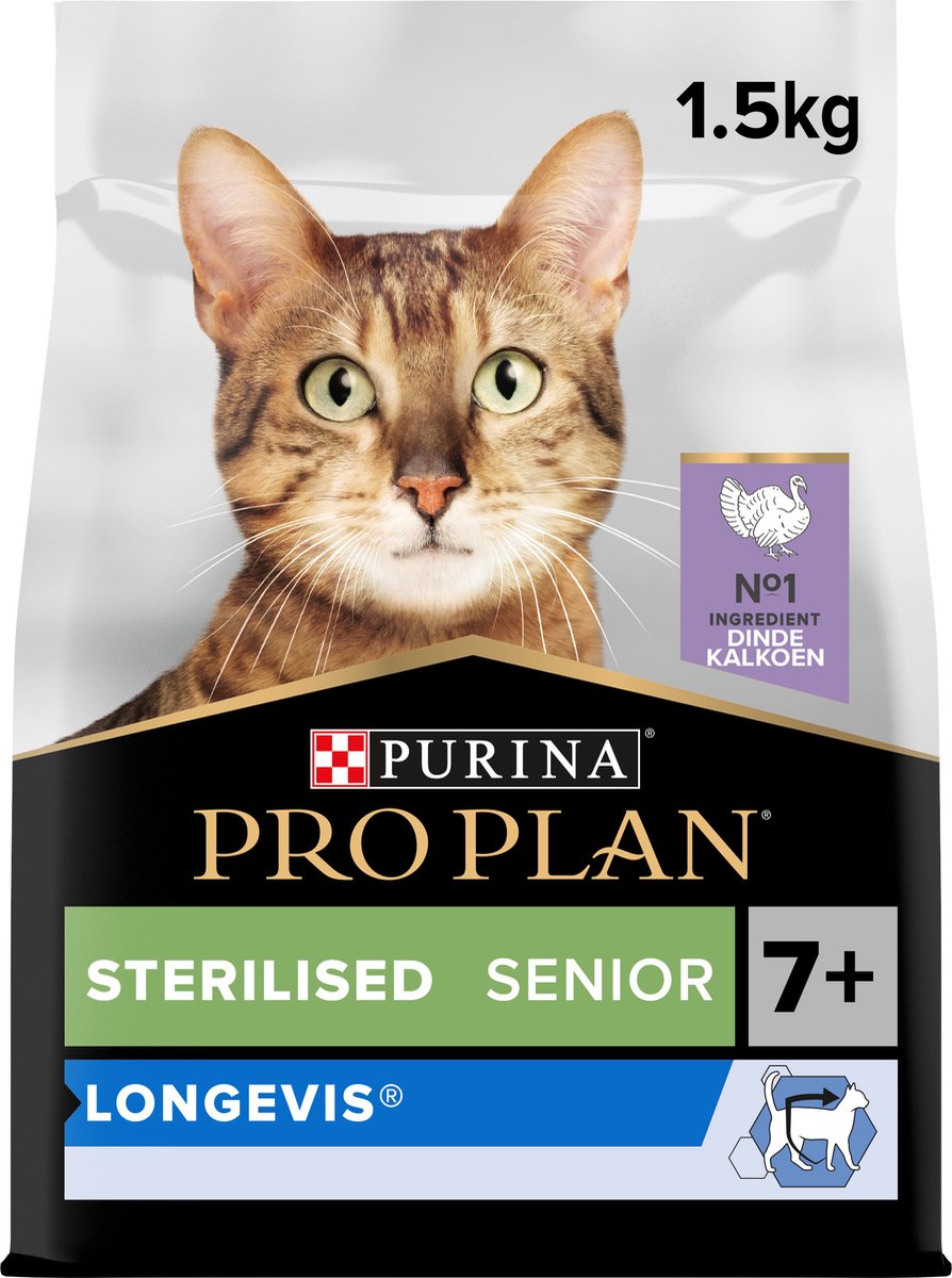 Pro plan stérilisé senior - nourriture sèche pour chat - dinde - 1,5 kg