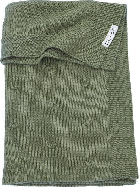 Couverture de berceau Meyco pour bébé mini nœuds - vert forêt - 75x100cm - 1,0 tog