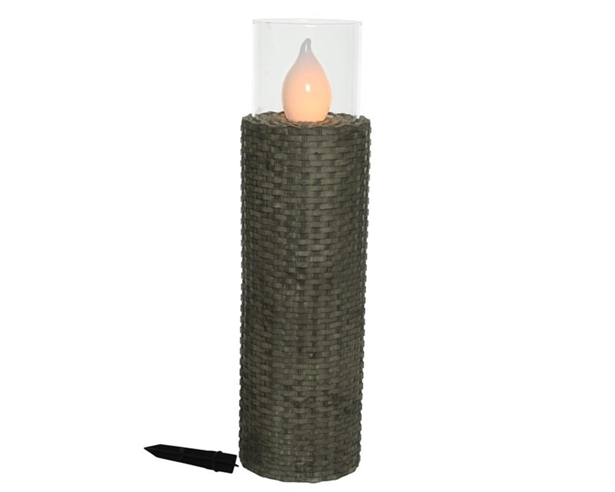 Lumineo LED prise solaire osier 63x18cm anthracite
