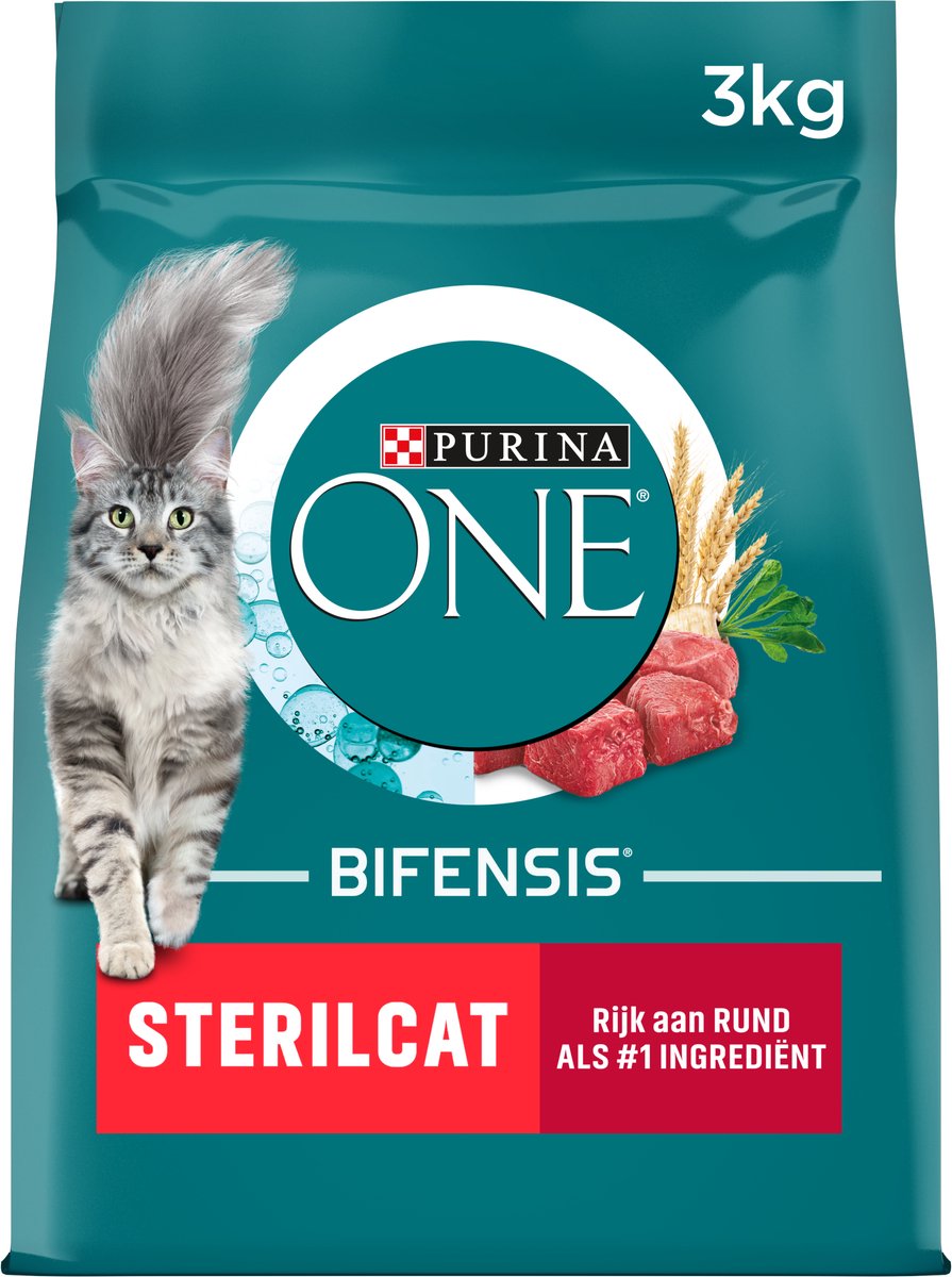 Purina one sterilcat - nourriture sèche pour chats - blé de bœuf - 3 kg