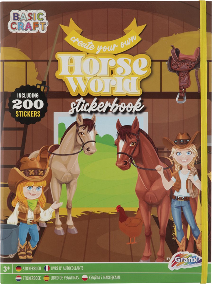 Grafix créez votre propre livre d'autocollants du monde du cheval - 200 autocollants - livre d'activités pour filles - livre d'activités - livret de devoirs - cadeau Sinterklaas