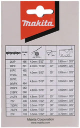 Chaîne de scie Makita 191h02-6 chaîne de scie 35cm, 3 8 pièces. , largeur de rainure de 1,1 mm