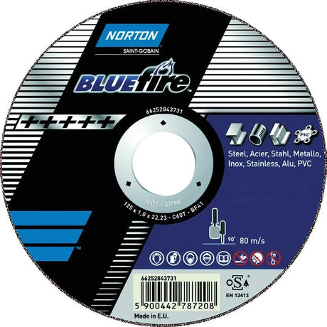 Disque à tronçonner Norton disques à tronçonner feu bleu 76x1,0x10 m feu bleu