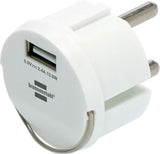 Brennerstuhl adaptateur prise usb adaptateur chaise brûlante 2.4a, blanc
