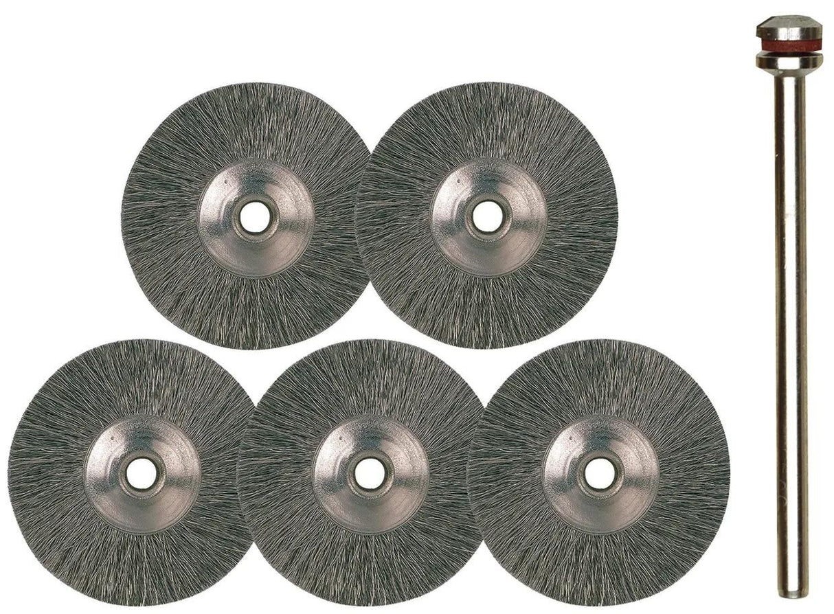 Proxxon jeu de roues à brosses jeu de brosses rondes acier d=22mm 5 pcs.