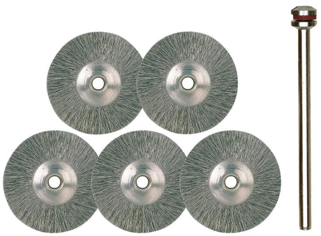 Proxxon jeu de roues à brosses en acier inoxydable rond bru d=22mm 5 pcs.