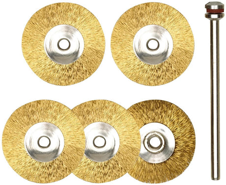 Proxxon jeu de roues à brosses jeu de brosses rondes en laiton d=22mm 5 pcs.