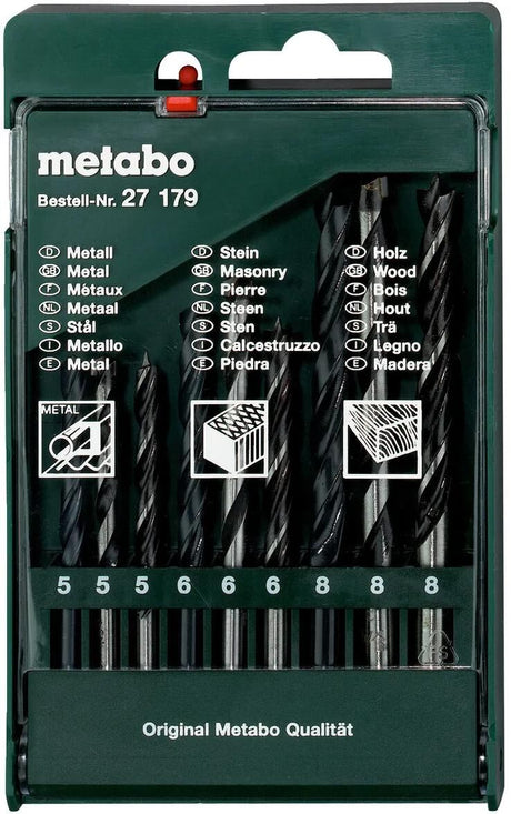 Metabo assortiment de forets cassette d'assortiment de forets 9 pièces