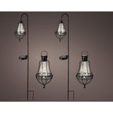 Ensemble de lanternes solaires LED Lumineo en métal 4 pièces