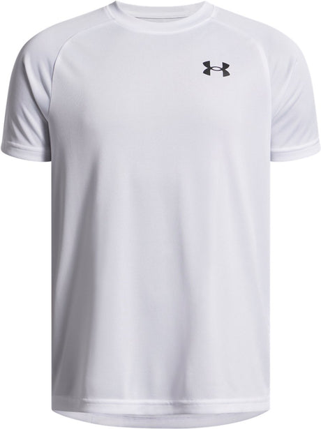 Under armour ua tech 2.0 ss-wht chemise de sport pour garçons - blanc - noir