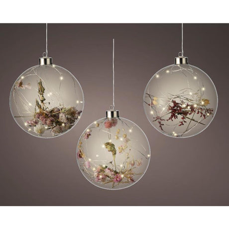 Ampoule LED Lumineo avec fleurs ø14cm 15LED