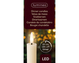 Lumineo bougie de dîner LED nervurée 24cm crème 2 pcs.