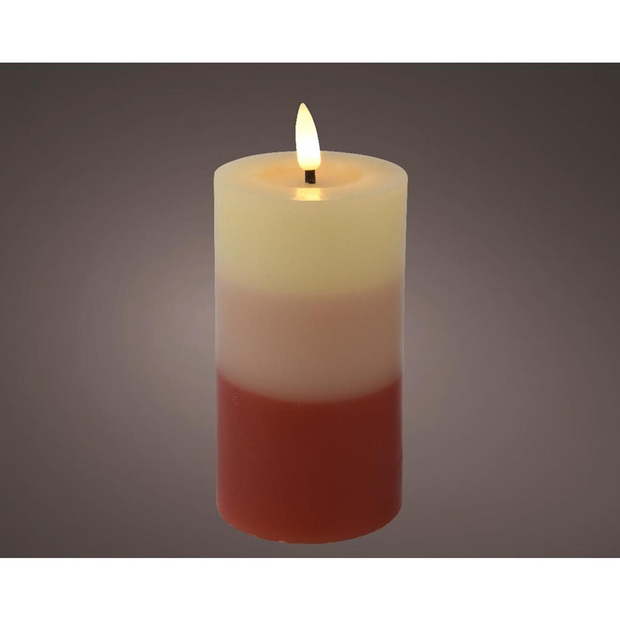 Lumineo Bougie LED effet flamme dégradé 15cm terre