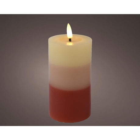 Lumineo Bougie LED effet flamme dégradé 15cm terre
