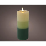 Lumineo Bougie LED effet flamme dégradé 15cm vert