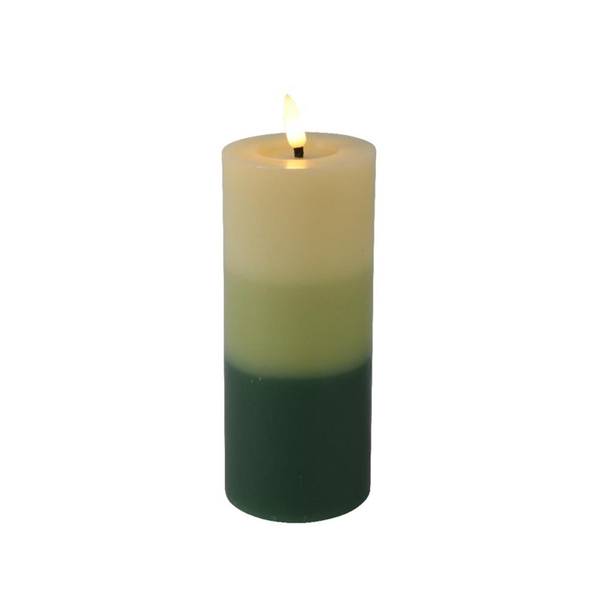 Lumineo Bougie LED effet flamme dégradé 15cm vert