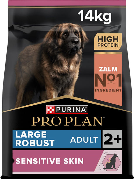 Pro plan purina peau sensible grand adulte robuste - nourriture pour chien - saumon - 14 kg