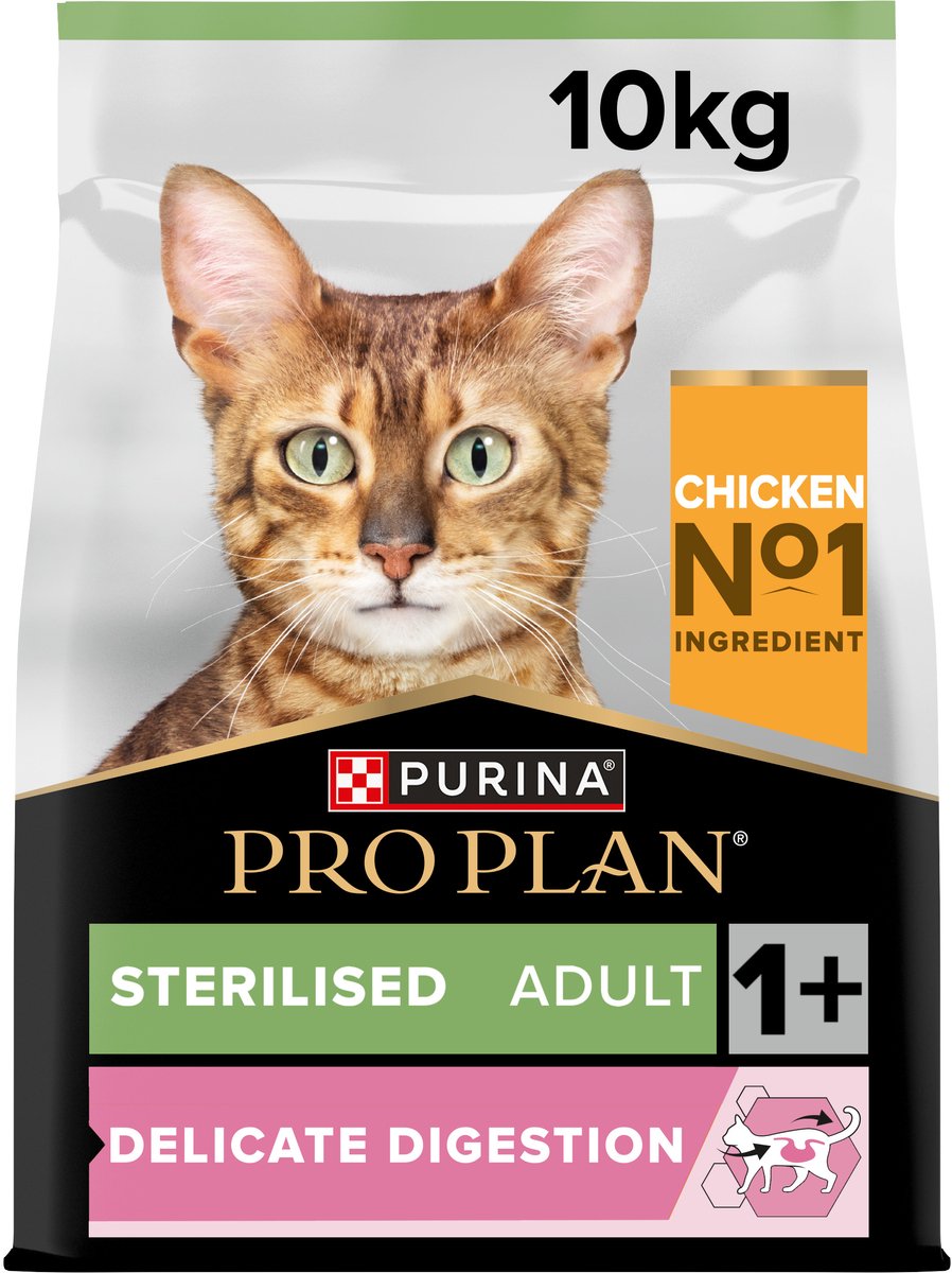 Pro plan stérilisé adulte digestion délicate - nourriture sèche pour chat - poulet - 10 kg