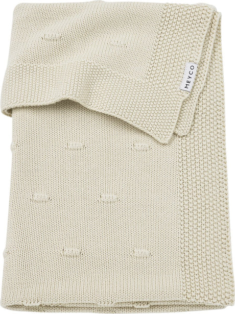 Couverture de berceau Meyco avec nœuds pour bébé - sable doux - 75x100cm - 1,0 tog