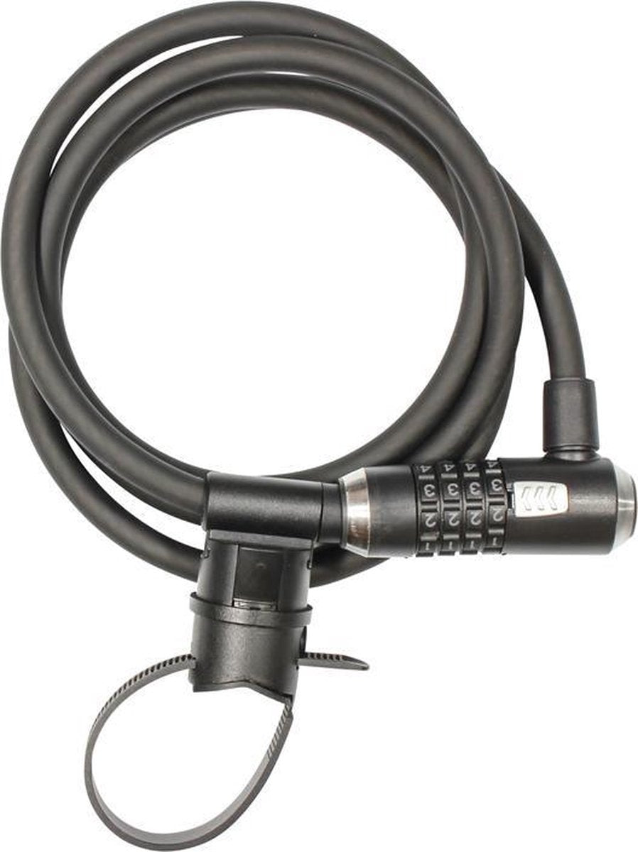 Kryptonite kryptoflex 1218 serrure à combinaison - câble antivol - câble spiralé avec serrure à combinaison - serrure polyvalente - 180 cm - acier - noir