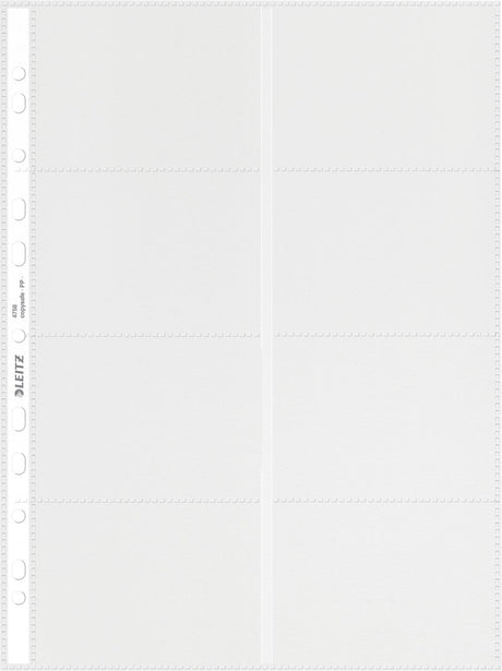 Pochette de présentation Leitz premium pour cartes de visite - pp - a4 - 10 pièces - transparent