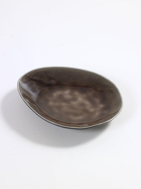 Serax - pascale naessens pure - assiette ovale s - marron - 4 pièces