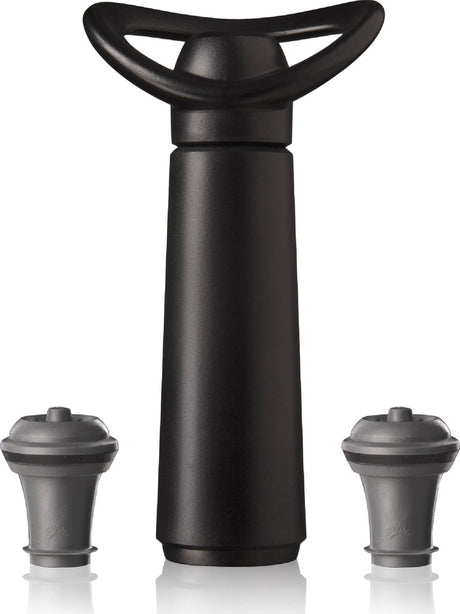 Vacuvin vacu vin wine saver concerto zwart | vacuüm wijnpomp | 2 vacuum wine stoppers