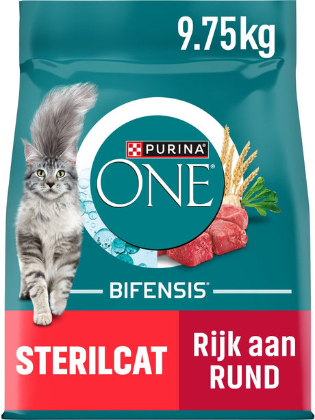 Purina one sterilcat - nourriture sèche pour chats - blé de bœuf - 9,75 kg