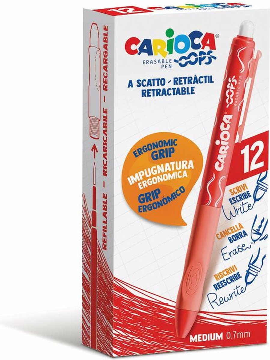 3521 stylo carioca oops rouge 0,7 mm (12 pièces)