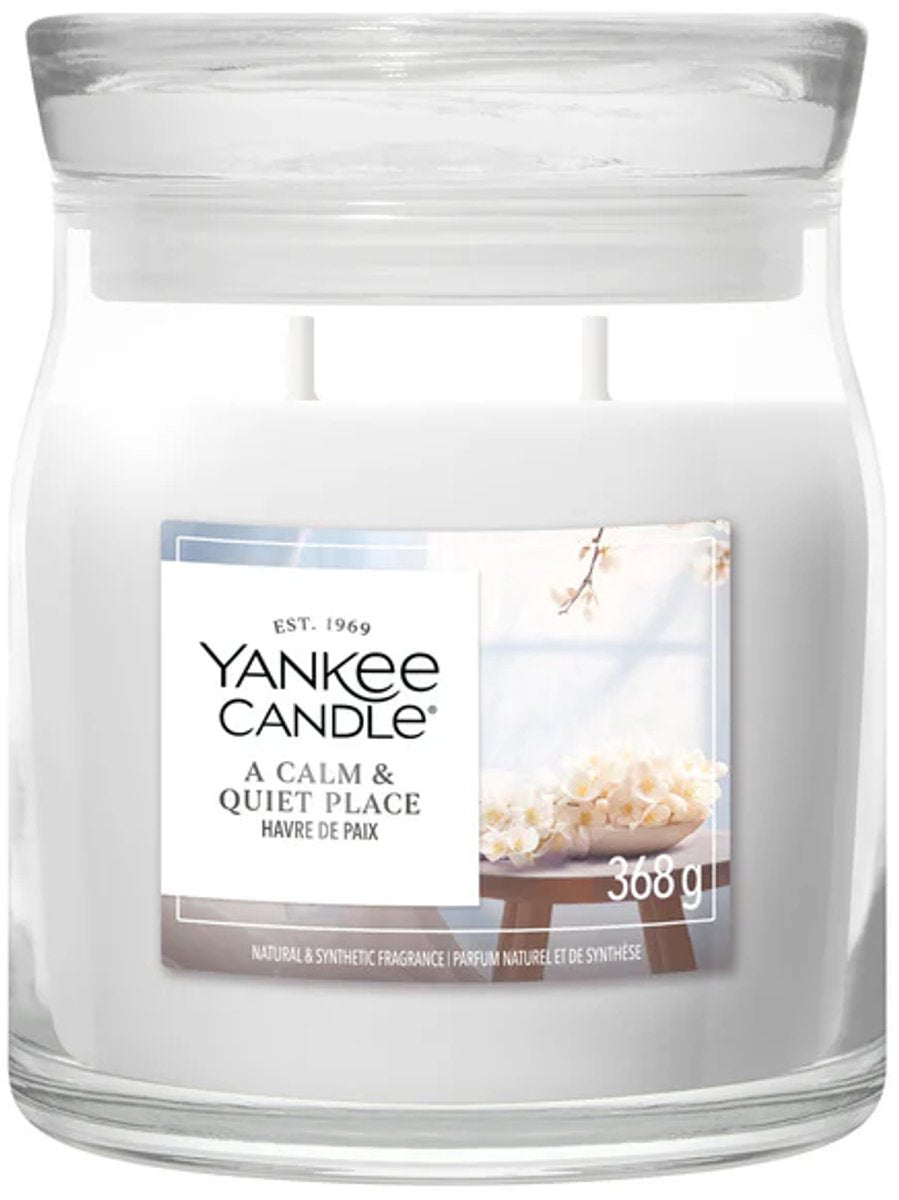 Bougie Yankee - bougie parfumée moyenne pour un endroit calme et tranquille - 50 heures de combustion - 2 mèches