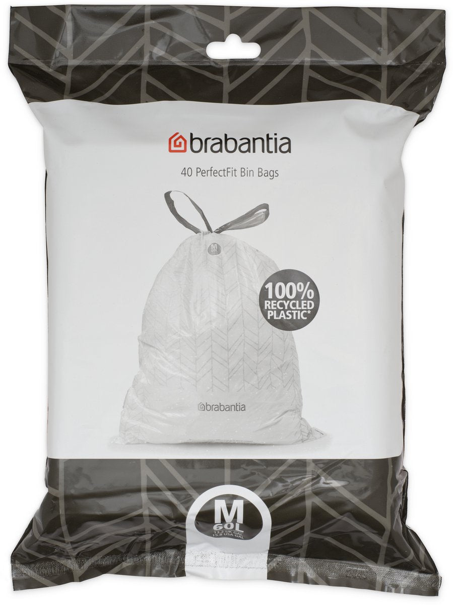 Sacs poubelle Brabantia perfectfit - 60 l - code m - 40 pièces