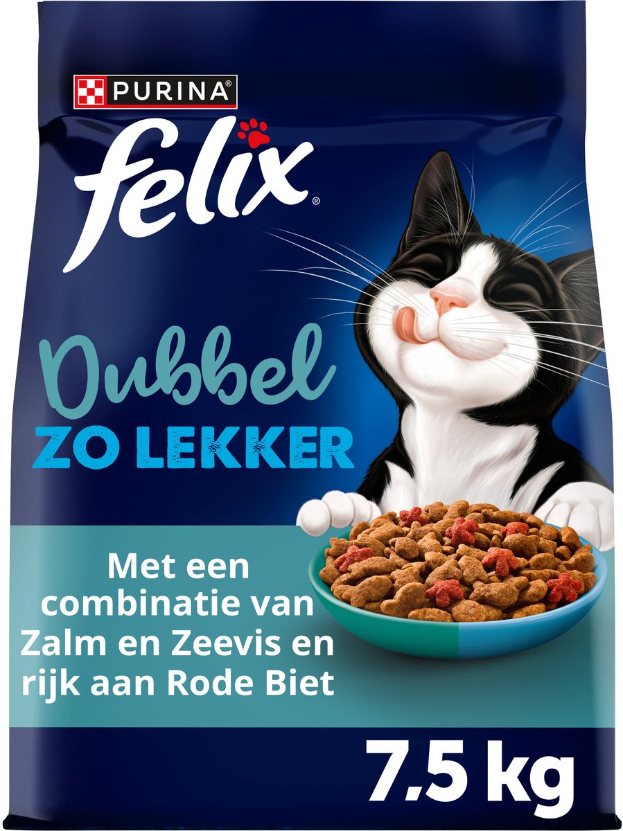 Felix deux fois plus savoureux - nourriture sèche pour chats - mélange de poisson - 7,5 kg