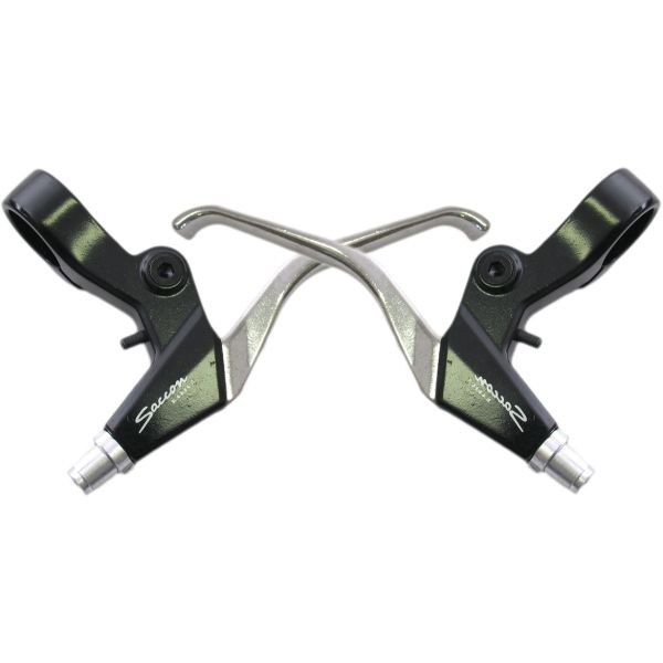 Saccon jeu de leviers de frein v-brake - 3 doigts - noir argent