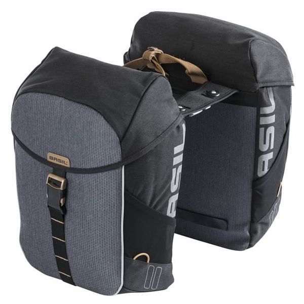 Sacoche de vélo double Basil miles mik 34 litres 13 x 26 x 35 cm - gris noir