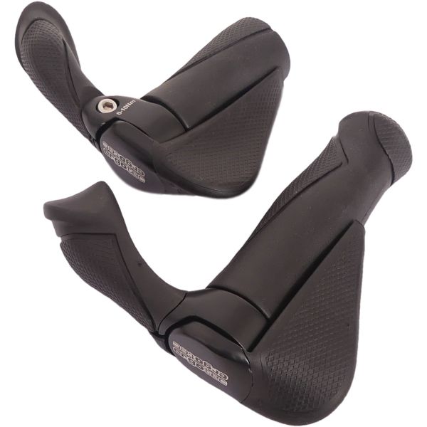 Ergotec paire de poignées mf2 kraton aluminium 130 + 87 mm - noir