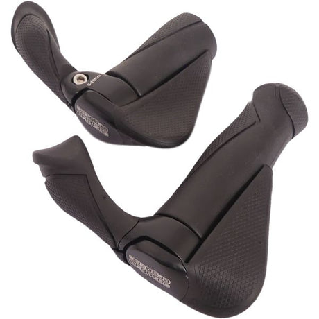 Ergotec paire de poignées mf2 kraton aluminium 130 + 87 mm - noir