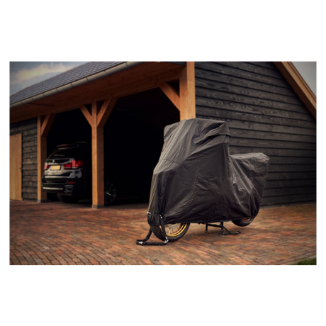 DS couvre la couverture de moto alfa large - avec fenêtre de plaque d'immatriculation