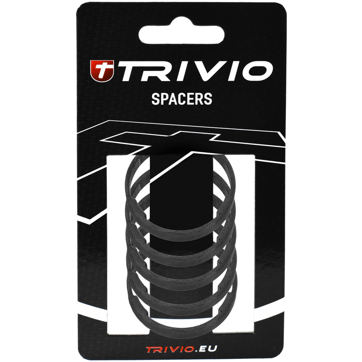 Trivio - entretoise 5mm 1-1 8 carbone ud mat - 5 pièces