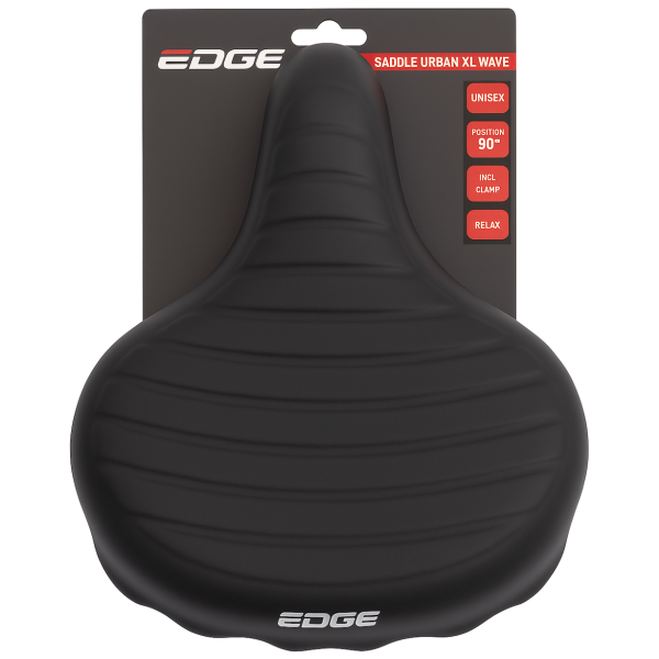 Edge Bicycle Saddle Urban XL Wave - Black