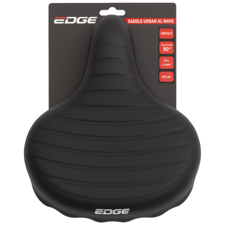 Edge Bicycle Saddle Urban XL Wave - Black