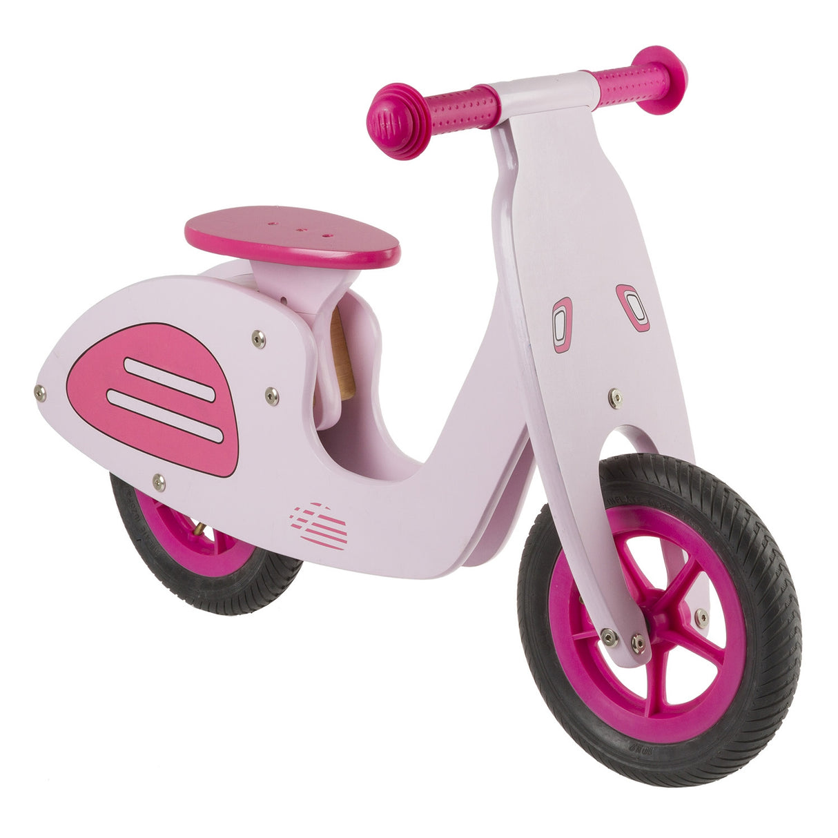 Balance Bike Wood Vespa Pink