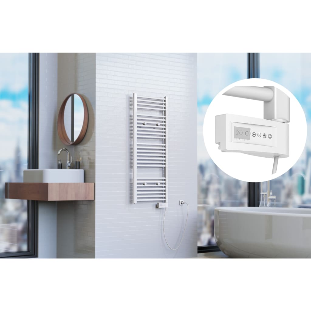 Radiateur de salle de bain Eisl avec minuterie 120x50x15 cm blanc