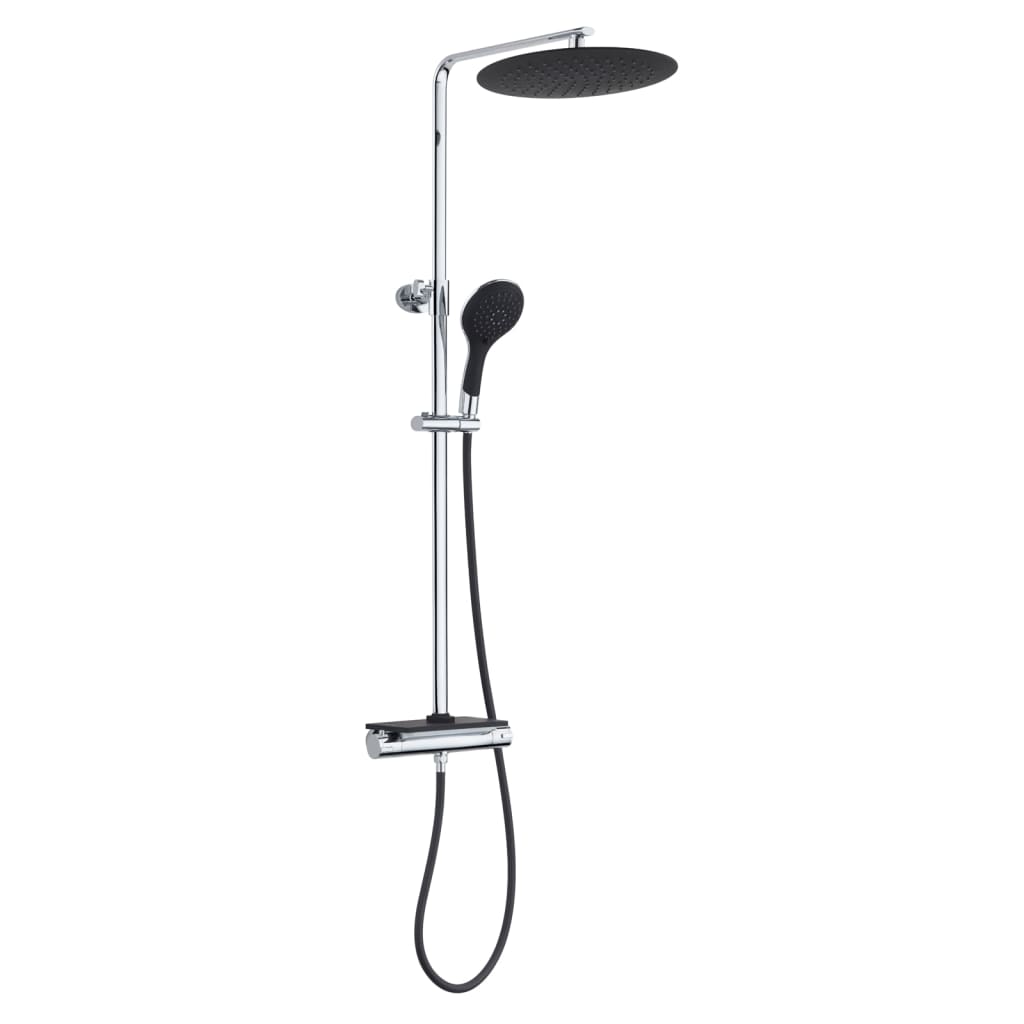 Ensemble de douche de tête Eisl avec mitigeur thermostatique grande vita chrome noir