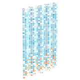 Rideau de douche eisl avec mosaïque 200x180x0,2 cm bleu et orange